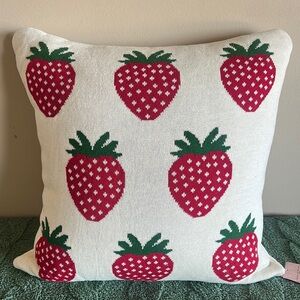 Chelsea & Theodore Strawberry 🍓 Throw Pillow NEW